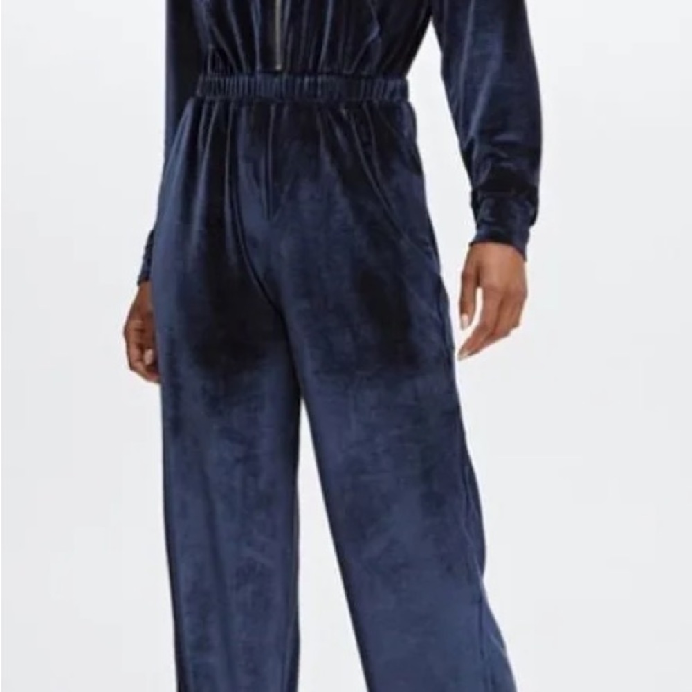Fabletics Navy Velour Jumpsuit
